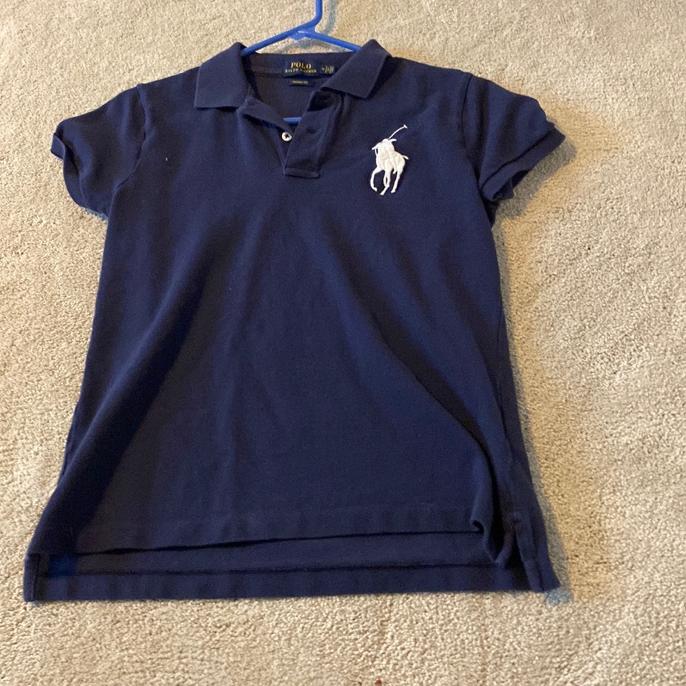 Navy blue skinny fit collard shirt